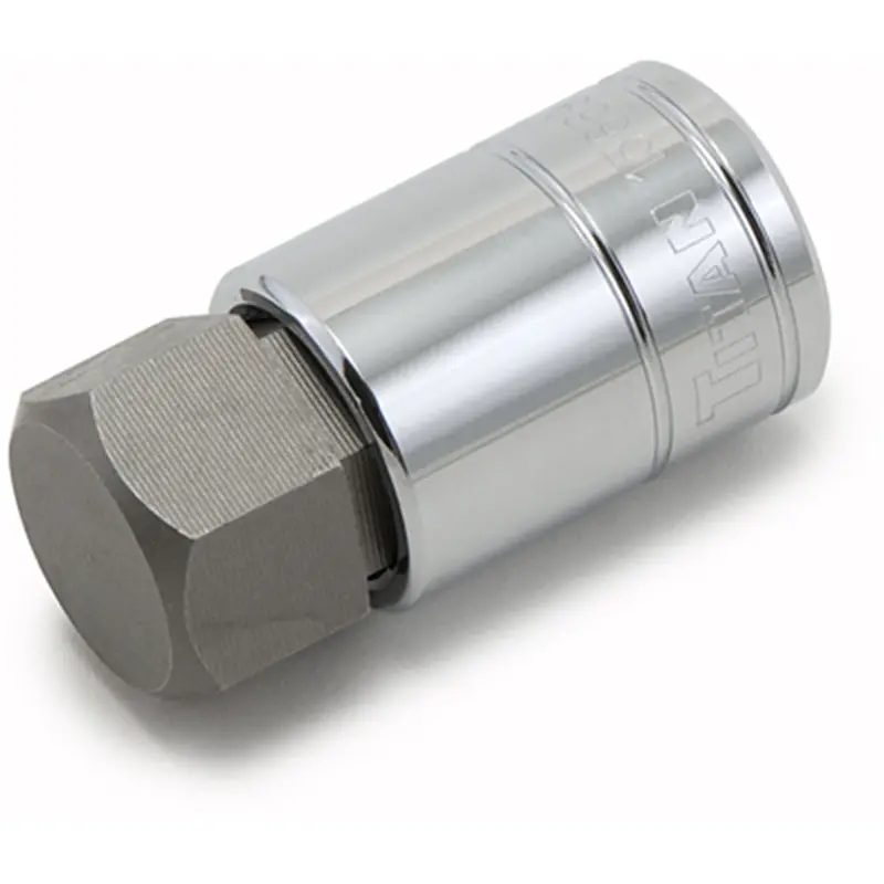 Hex Bit Chrome Socket, 1/2 In. Drive, 15/16 In. Tit15669 Titan 1