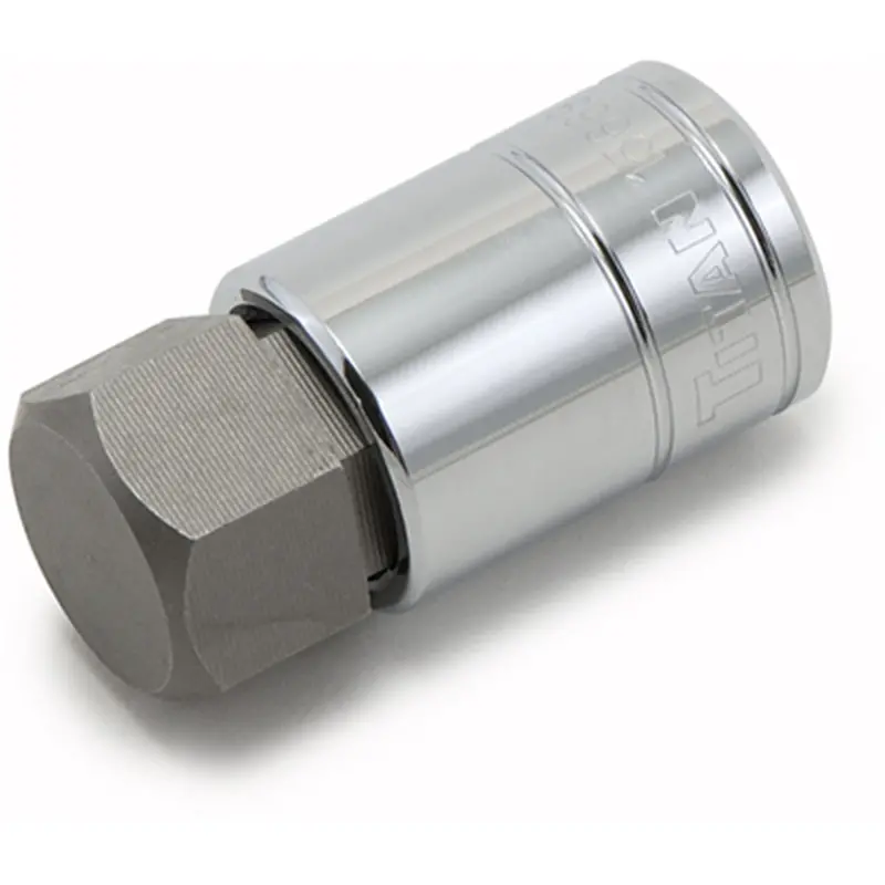 Hex Bit Socket, 1/2" Drive, 9/16", Chrome Tit15663 Titan 1