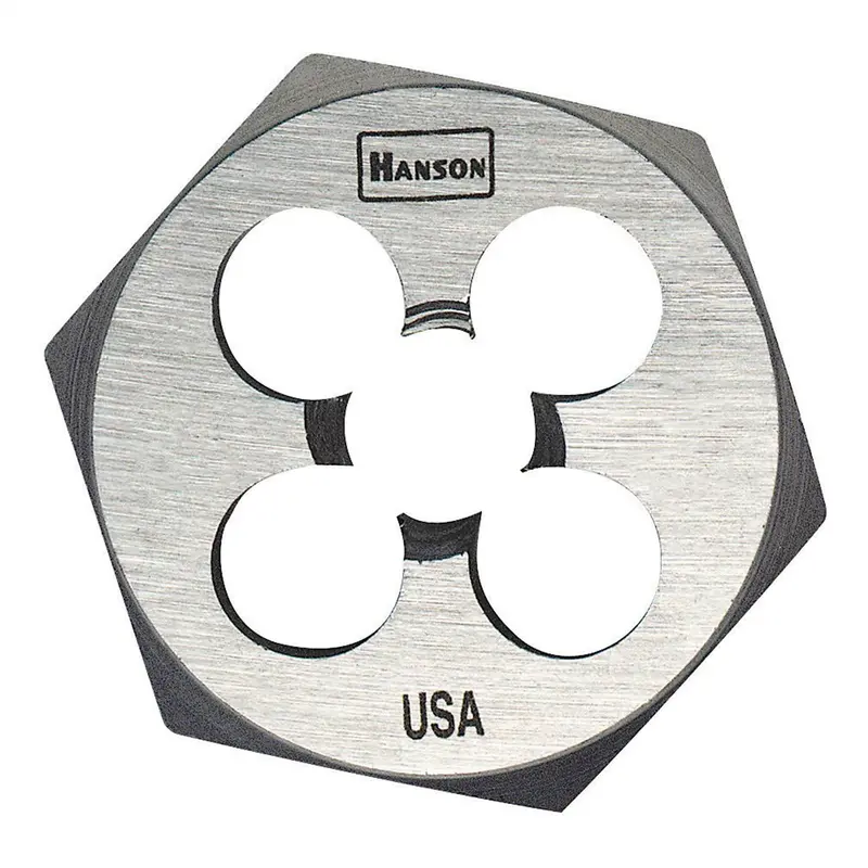 High Carbon Steel Hexagon 1" Across Flat Die 1/4"-28 Nf Han6523 Hanson 1