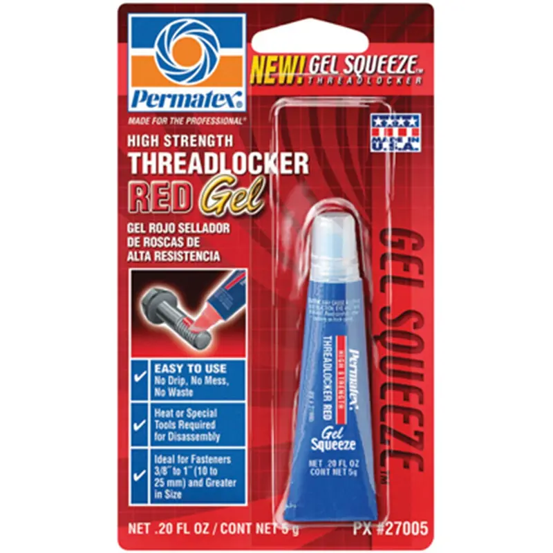 High Strength Threadlocker Red Gel Squeeze, 5 Gram Gel Squeeze Applicator Blister Carded Ptx27005-Can Permatex Inc 1