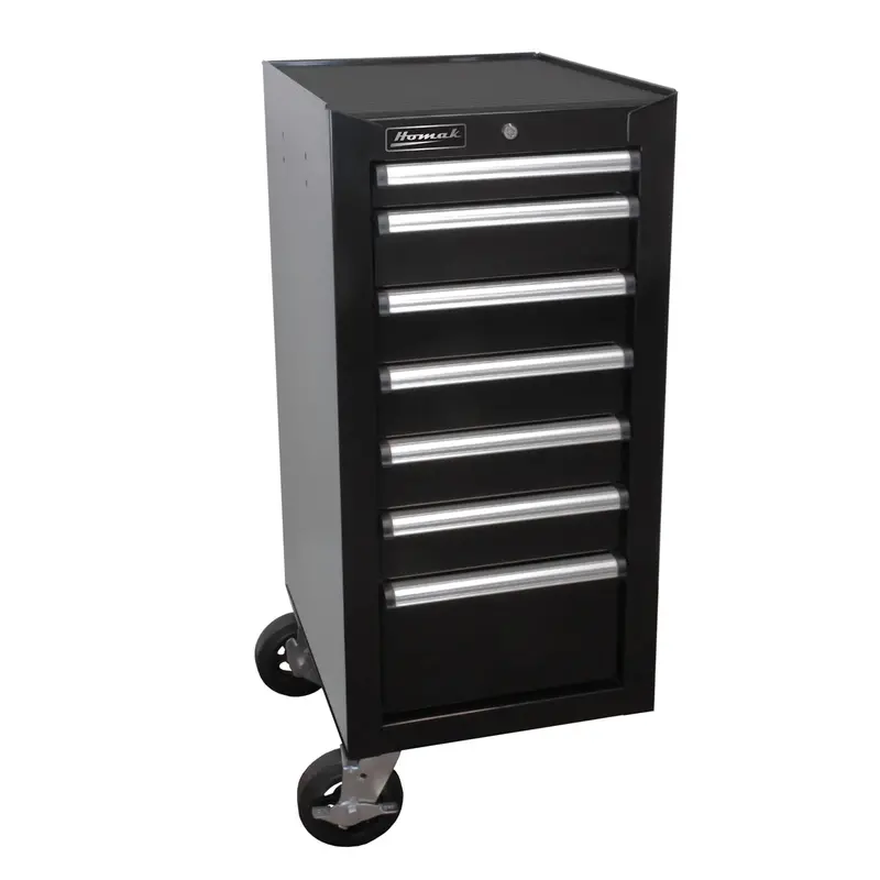 Homak Mfg. 18In H2pro Series 7-Drawer Side Cabinet, Black Hombk08018070 Homak Manufacturing 1