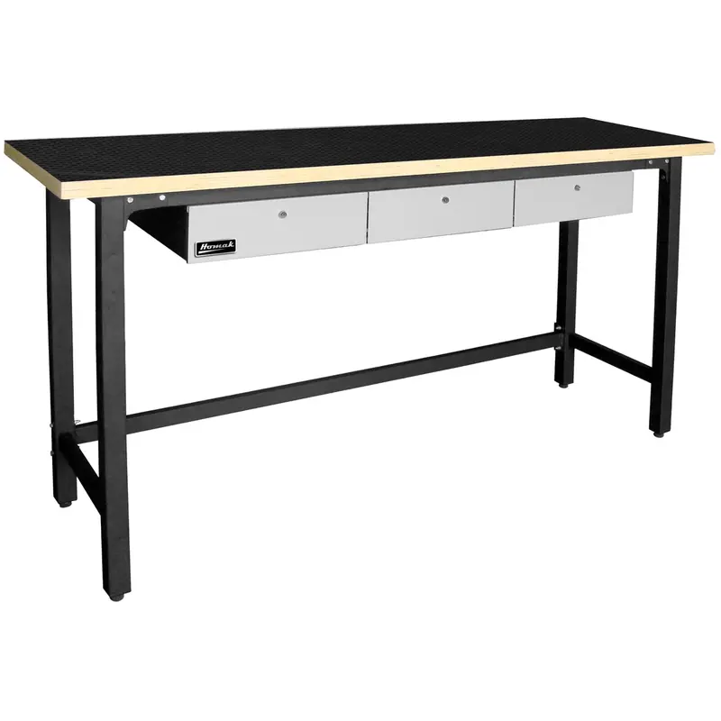 Homak Mfg. Steel Workbench With 3 Drawers And Wood Top Homgs00579030 Homak Manufacturing 1