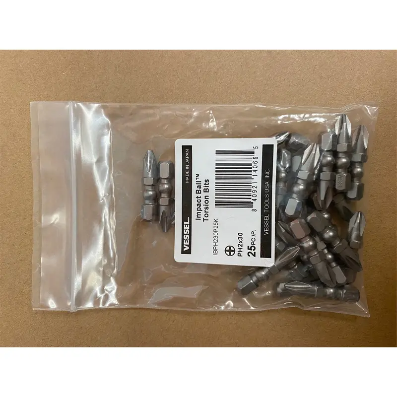 Impact Ball Torsion Bits Ph2x30; 25-Pc. (Bulk) Vesibph230p25k Vessel Tool U.S.A Inc 1
