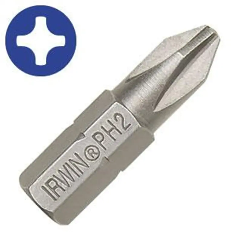 Insert Bit, #1 Phillips, Carded, 2 Per Card Irwiwaf21ph12 Irwin Industrial 1