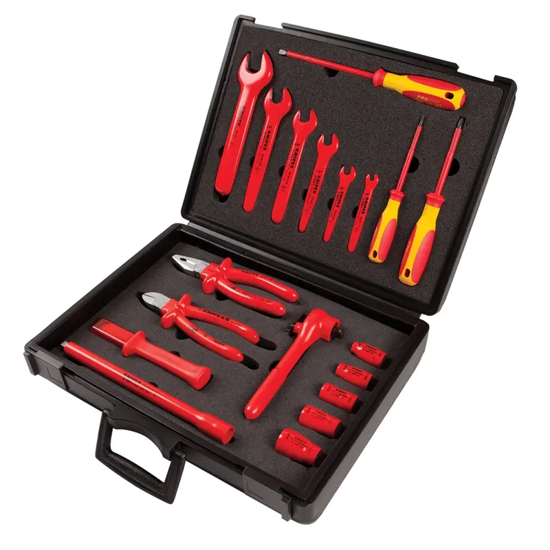 Knipex 19-Piece Safety Insulated Set With Insulated Tools For Working On Electrical Installations Knp9k008004us Knipex 1