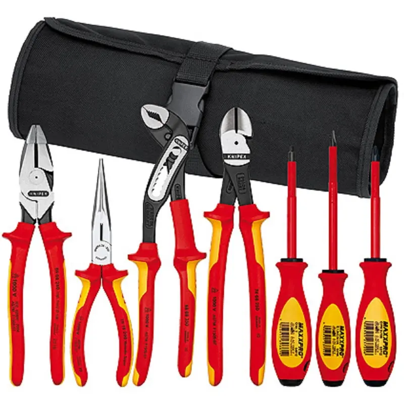 Knipex 7-Piece Pliers/Screwdriver Tool Set In A Nylon Pouch Knp9k989826us Knipex 1