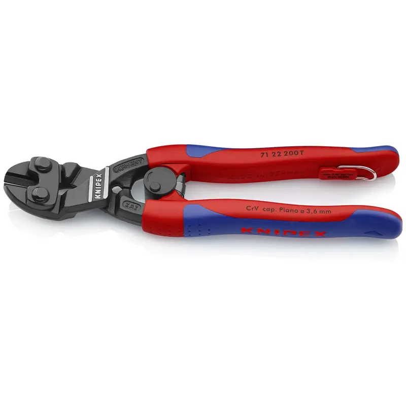 Knipex Cobolt Angled Mini Bolt Cutter - Tethered Attachment Knp7122200tbka Knipex 1