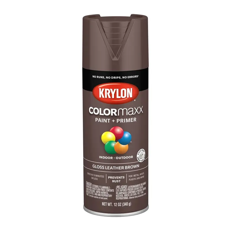 Krylon Colormaxx Paint + Primer, Gloss Leather Brown Dup5527 Krylon 1