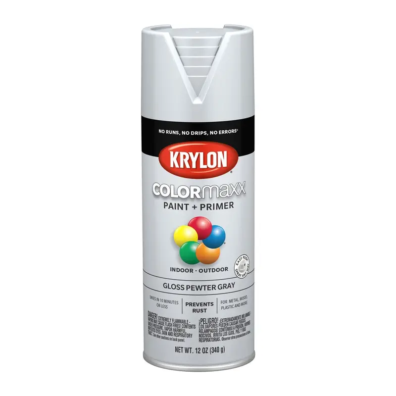 Krylon Colormaxx Paint + Primer, Gloss Pewter Gray Dup5531 Krylon 1