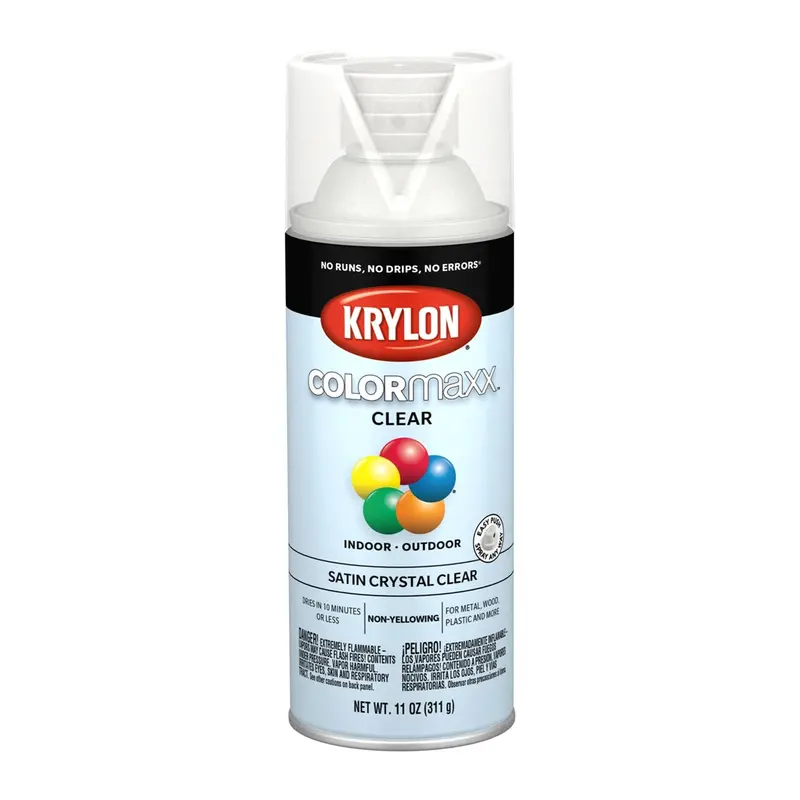 Krylon Colormaxx Paint + Primer, Satin Crystal Clear Dup5562 Krylon 1