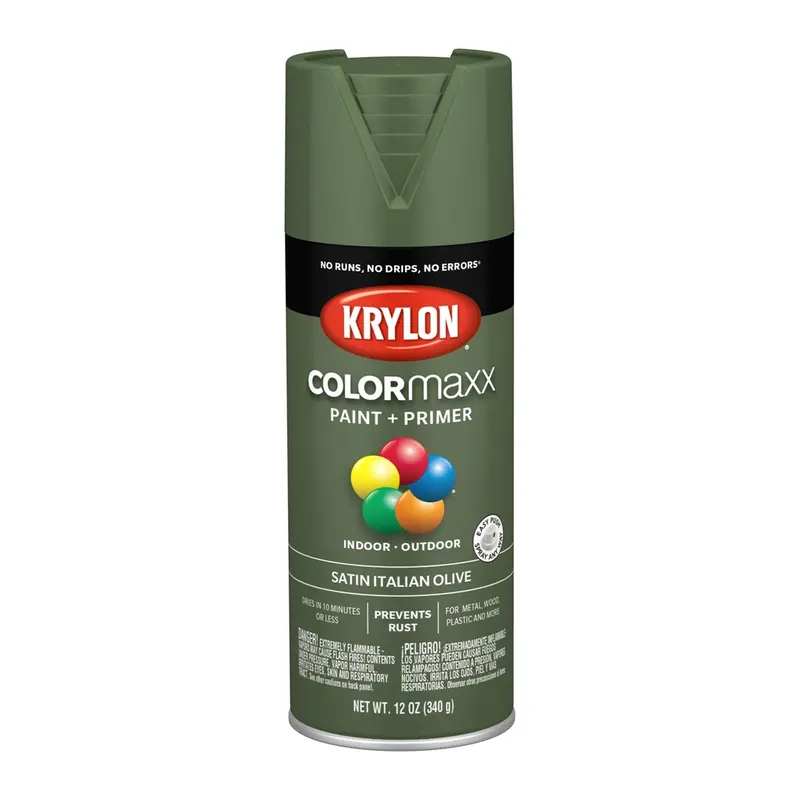 Krylon Colormaxx Paint + Primer, Satin Italian Olive Dup5566 Krylon 1