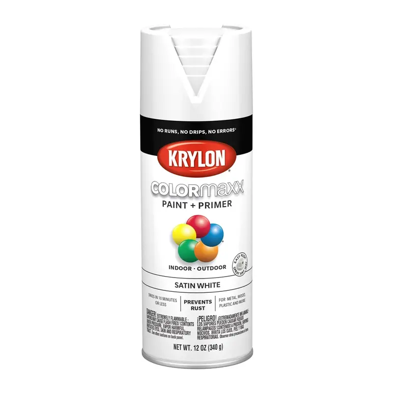 Krylon Colormaxx Paint + Primer, Satin White Dup5577 Krylon 1