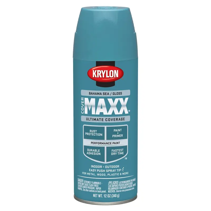 Krylon Covermaxx Paint+Primer; Gloss Bahama Sea; 12 Oz. Aerosol Dup9102 Krylon 1