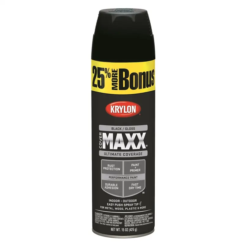 Krylon Covermaxx Paint+Primer; Gloss Black; 15 Oz. Aerosol Dup89106 Krylon 1