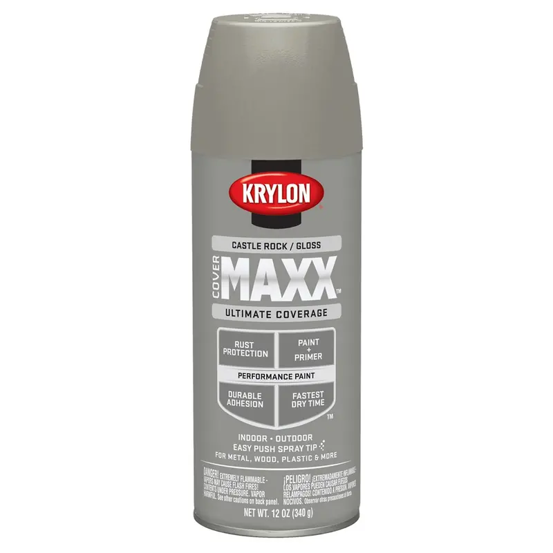 Krylon Covermaxx Paint+Primer; Gloss Castle Rock; 12 Oz. Aerosol Dup9110 Krylon 1