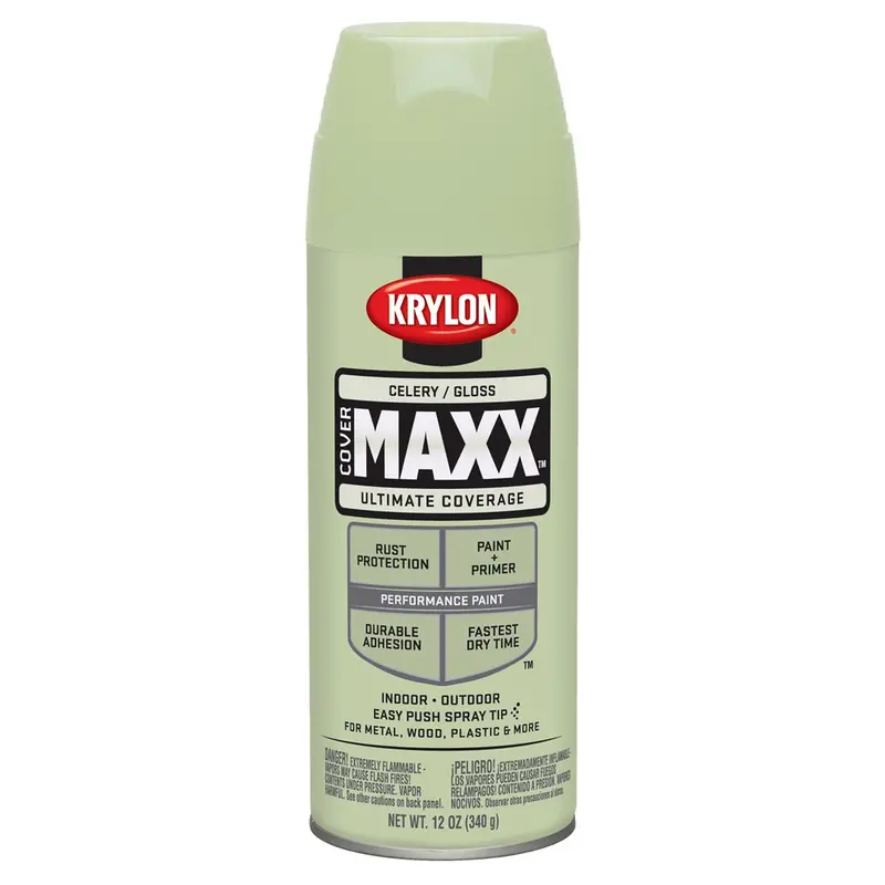Krylon Covermaxx Paint+Primer; Gloss Celery; 12 Oz. Aerosol Dup9111 Krylon 1