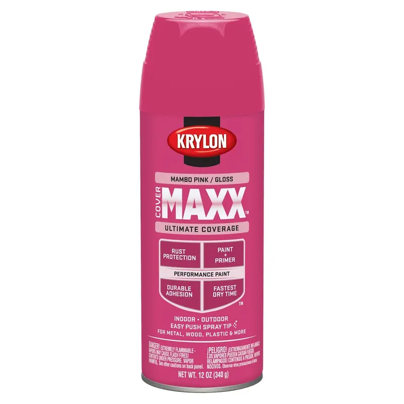 Krylon Covermaxx Paint+Primer; Gloss Mambo Pink; 12 Oz. Aerosol Dup9129 Krylon 1