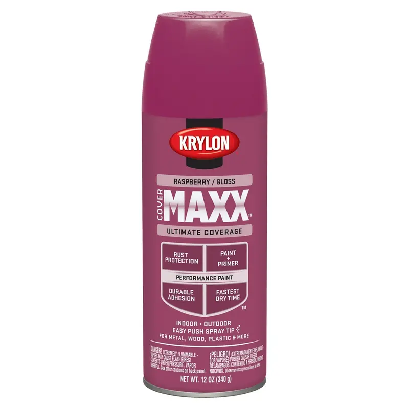 Krylon Covermaxx Paint+Primer; Gloss Raspberry; 12 Oz. Aerosol Dup9135 Krylon 1