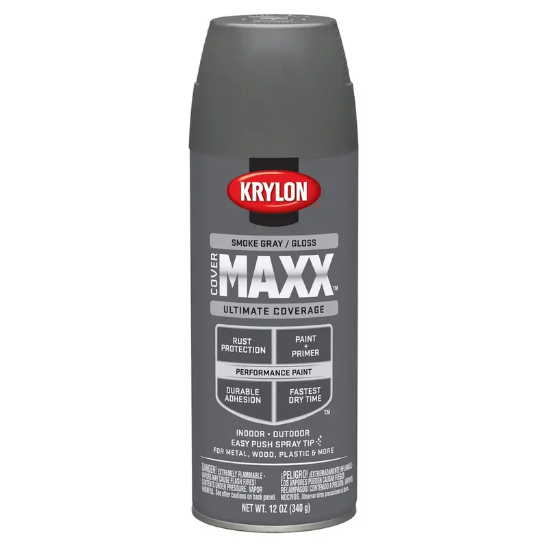 Krylon Covermaxx Paint+Primer; Gloss Smoke Gray; 12 Oz. Aerosol Dup9140 Krylon 1