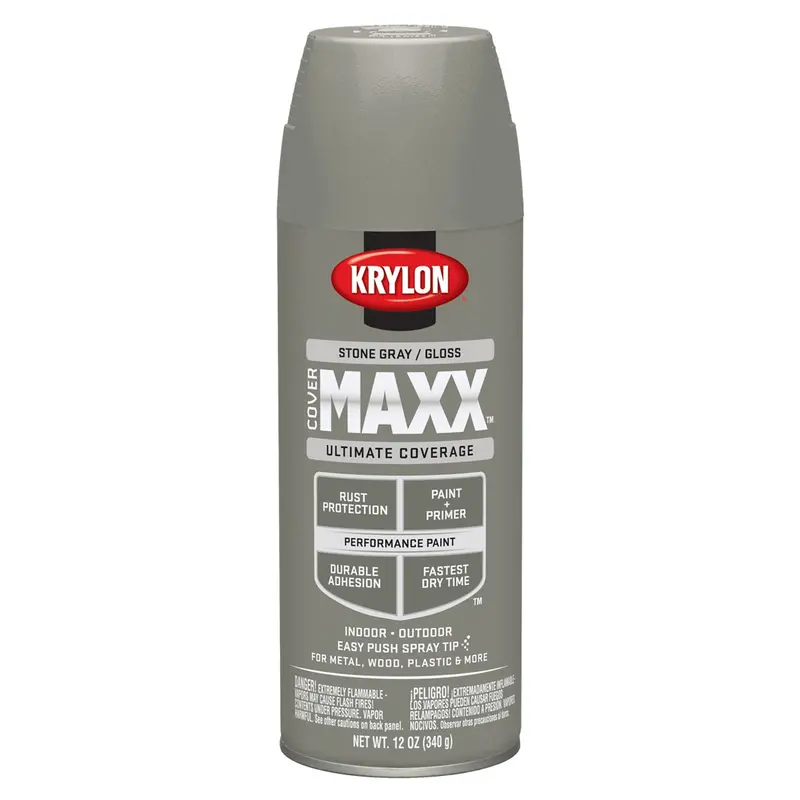 Krylon Covermaxx Paint+Primer; Gloss Stone Gray; 12 Oz. Aerosol Dup9141 Krylon 1