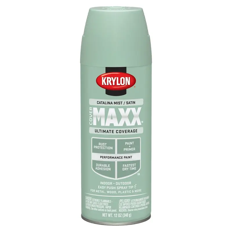 Krylon Covermaxx Paint+Primer; Satin Catalina Mist; 12 Oz. Aerosol Dup9162 Krylon 1