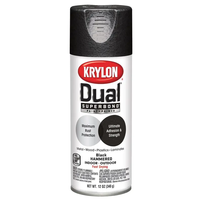 Krylon Dual Superbond Paint+Primer; Black Hammered; 12 Oz. Aerosol Dup8841 Krylon 1