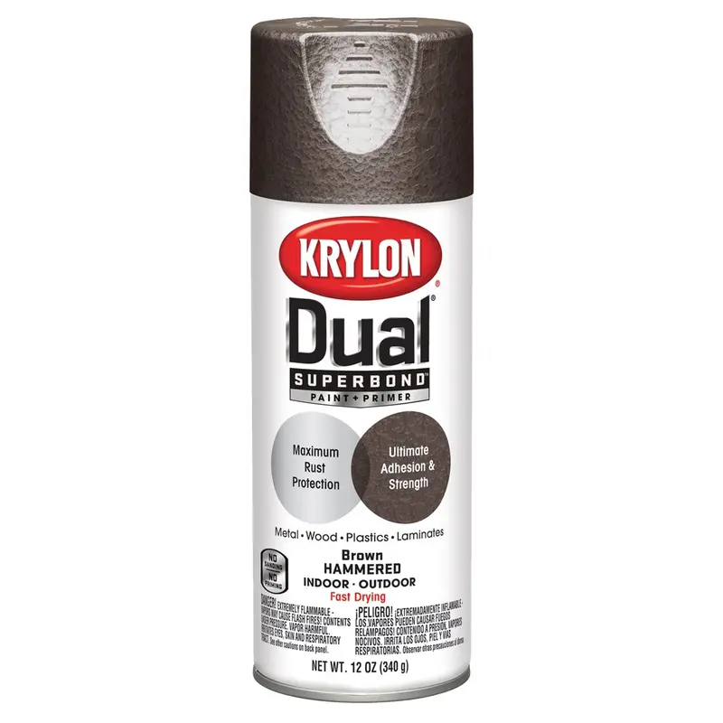 Krylon Dual Superbond Paint+Primer; Brown Hammered; 12 Oz. Aerosol Dup8842 Krylon 1