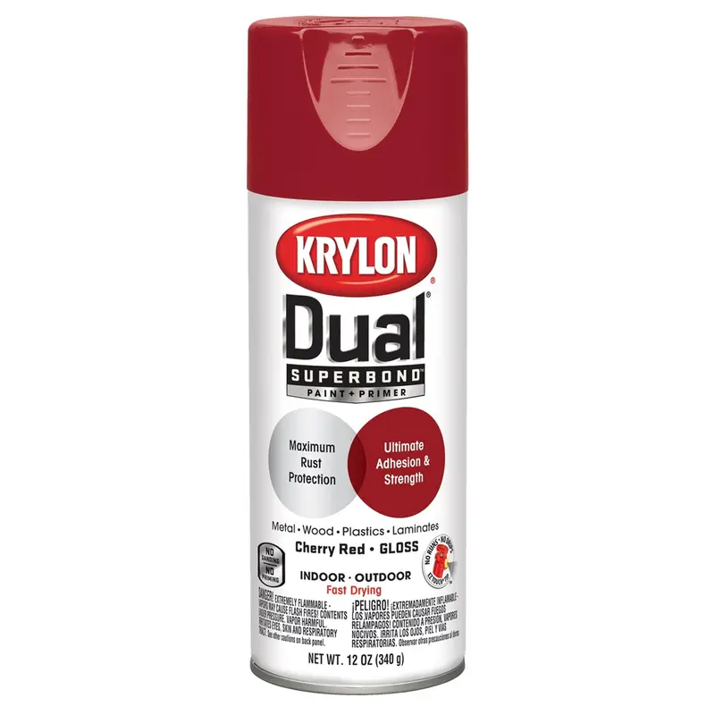 Krylon Dual Superbond Paint+Primer; Gloss Cherry Red; 12 Oz. Aerosol Dup8805 Krylon 1
