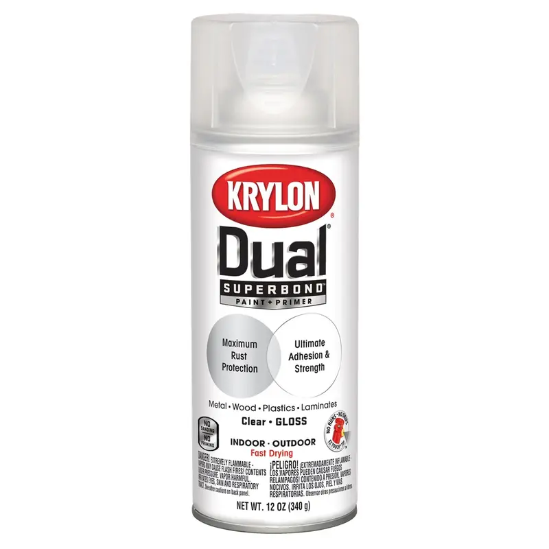 Krylon Dual Superbond Paint+Primer; Gloss Clear; 12 Oz. Aerosol Dup8866 Krylon 1