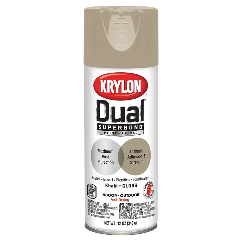 Krylon Dual Superbond Paint+Primer; Gloss Khaki; 12 Oz. Aerosol Dup8811 Krylon 1