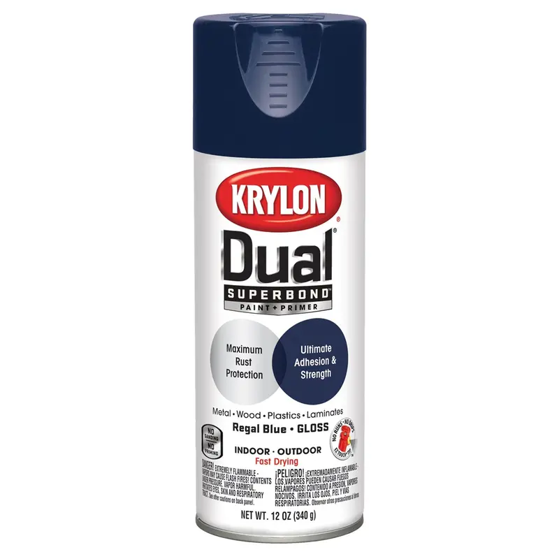Krylon Dual Superbond Paint+Primer; Gloss Regal Blue; 12 Oz. Aerosol Dup8817 Krylon 1
