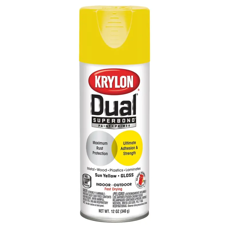 Krylon Dual Superbond Paint+Primer; Gloss Sun Yellow; 12 Oz. Aerosol Dup8819 Krylon 1
