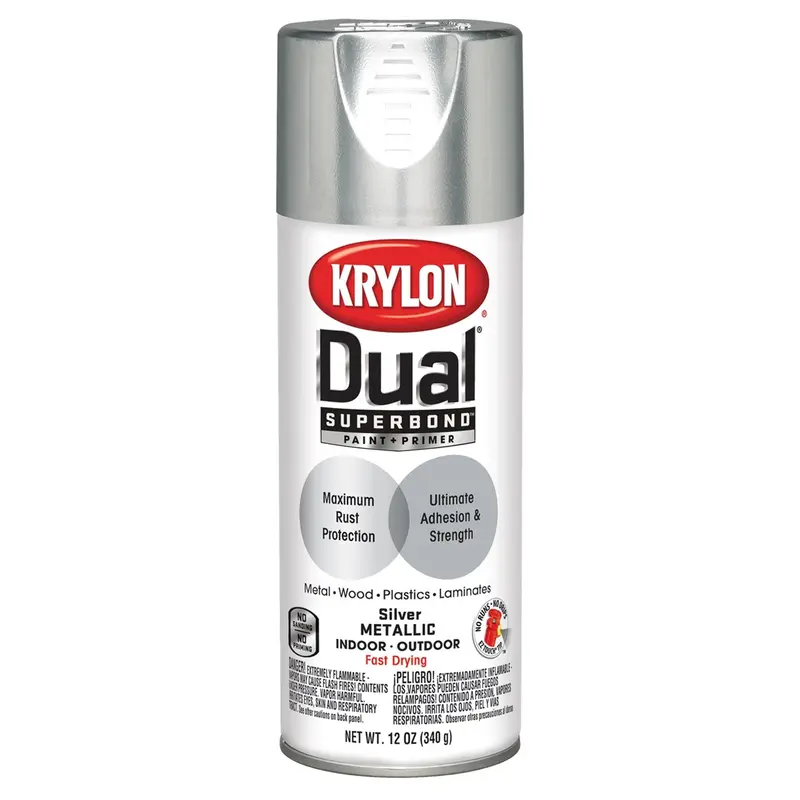 Krylon Dual Superbond Paint+Primer; Silver Metallic; 12 Oz. Aerosol Dup8846 Krylon 1