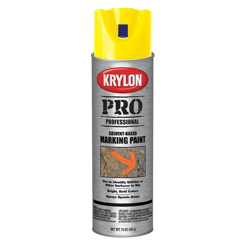 Krylon Marking Paints; Solvent Based; Apwa Hi Visibility Yellow; 15 Oz. Aerosol Dup7305 Krylon 1