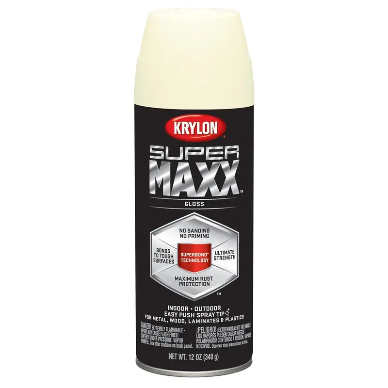 Krylon Supermaxx Paint+Primer; Gloss Modern White; 12 Oz. Aerosol Dup8962 Krylon 1