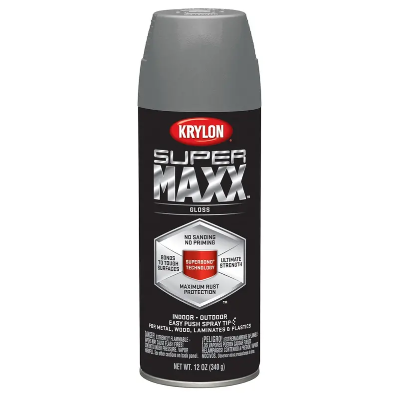 Krylon Supermaxx Paint+Primer; Gloss Smoke Gray; 12 Oz. Aerosol Dup8966 Krylon 1