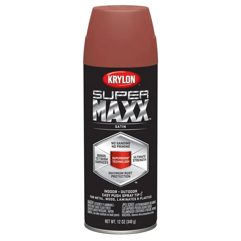 Krylon Supermaxx Paint+Primer; Satin Brick; 12 Oz. Aerosol Dup8975 Krylon 1