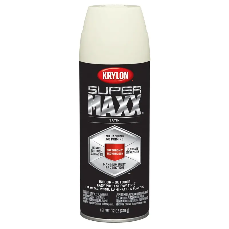 Krylon Supermaxx Paint+Primer; Satin Ivory; 12 Oz. Aerosol Dup8980 Krylon 1