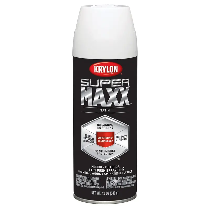 Krylon Supermaxx Paint+Primer; Satin White; 12 Oz. Aerosol Dup8981 Krylon 1