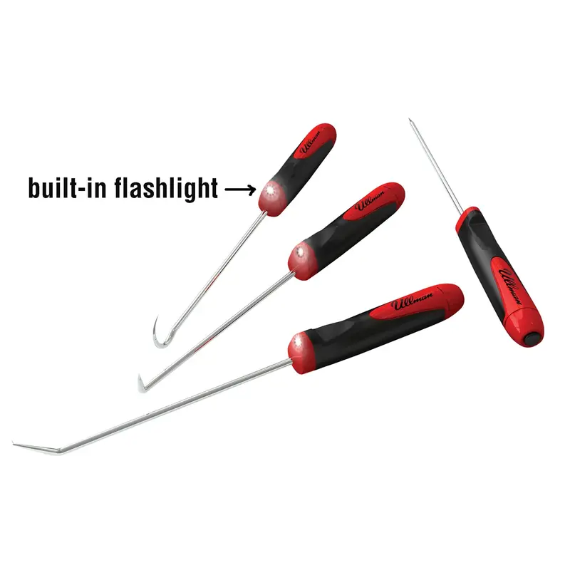 Led Lighted 4 Piece Hook And Pick Set Ullchp4-Lt Ullman Devices Corp. 1