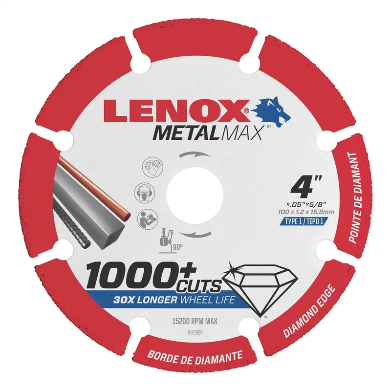 Lenox Metal Max Angle Grinder Diamond Cutoff Wheel 4 In. X 5/8 In. Lex1972920 Irwin 1