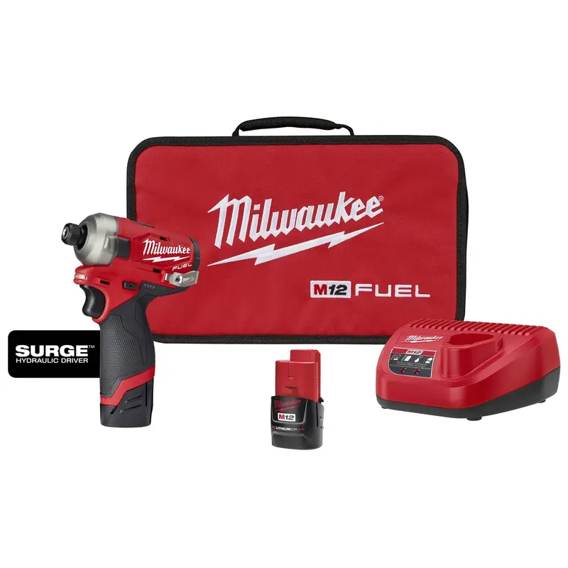 M12 Fuel Surge 1/4 In. Hex Hydraulic Driver 2 Battery Mlw2551-22 Milwaukee Tool 1
