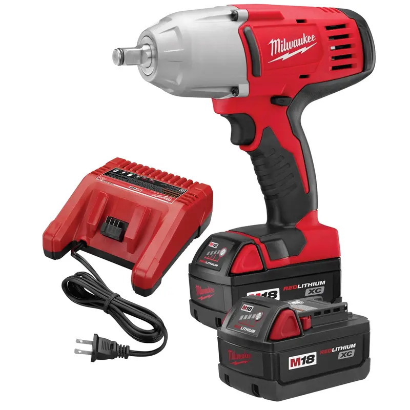 M18 1/2" Drive Impact Wrench And Frict Ring W/ (2) Batteries Kit Mlw2663-22 Milwaukee Tool 1