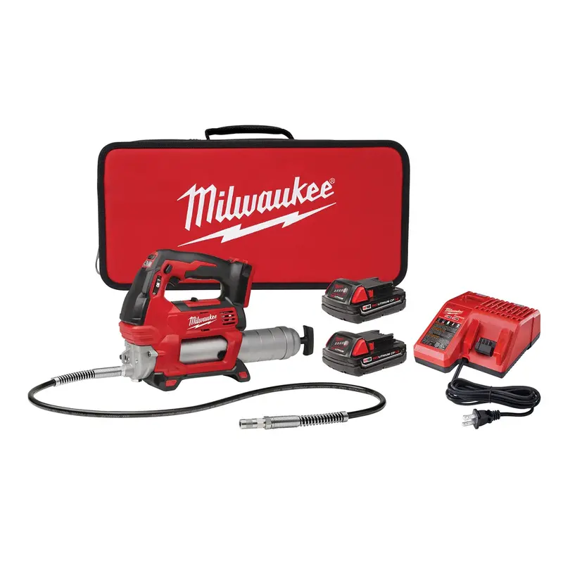 M18 Cordless 2-Speed Grease Gun W/ (2) Batteries Kit Mlw2646-22Ct Milwaukee Tool 1