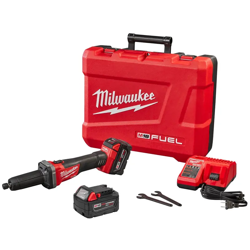 M18 Fuel 1/4 In. Brushless Die Grinder W/ (2) Batteries Kit; 20,000 Rpm Mlw2784-22 Milwaukee Tool 1