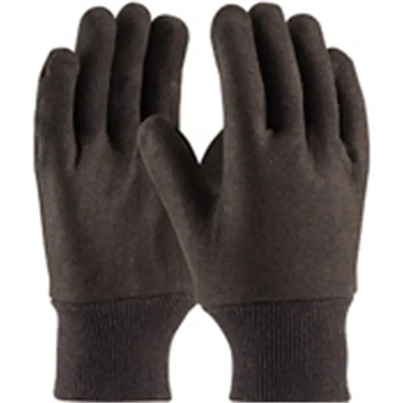 Men's Brown Jersey Gloves, Light Weight Cotton, With Knit Wrist, 8 Oz Weight Bhmwa7530a Protective Industrial 1