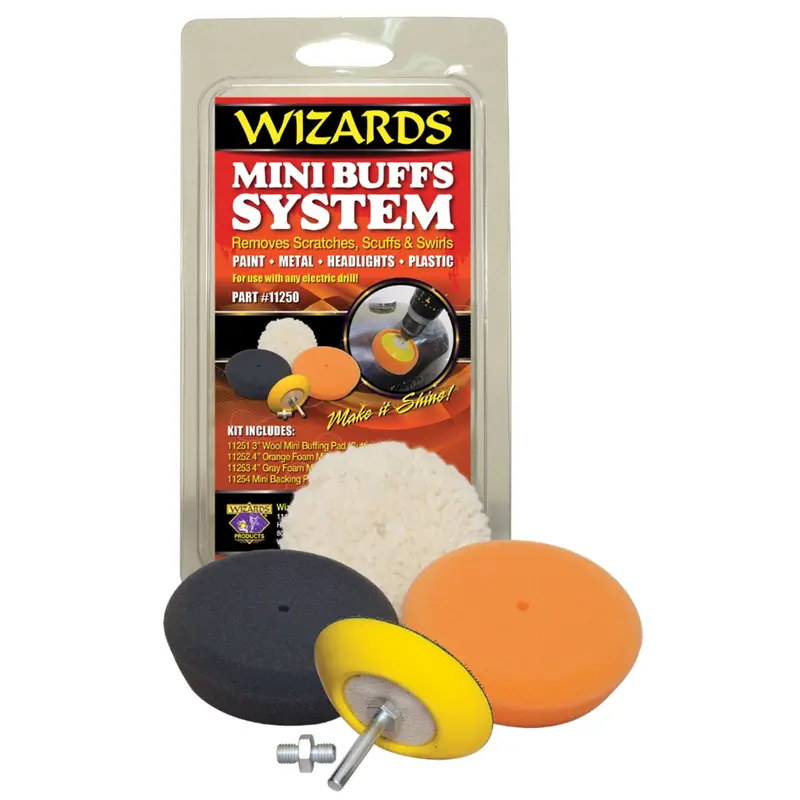 Mini Buffing System (1 Each Of 3 Pads Plus Backing Plate) Wiz11250 Rj Star 1