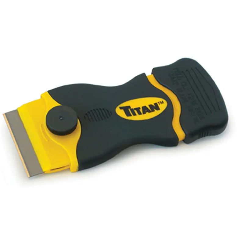 Mini Single Edge Razor Blade Scraper, Tpr Comfort Grip Handle, With One Extra Heavy Duty Blade Tit12031 Titan 1