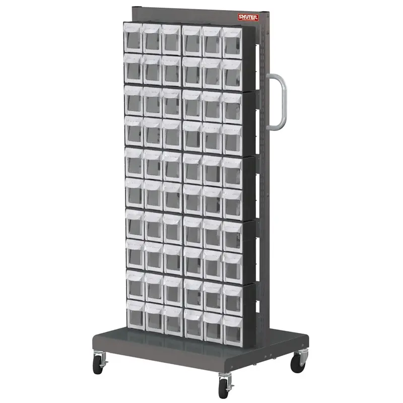Mobile Parts Cart - Flip Out Bin, 120 Bins Lds1010545 Lds Industries 1