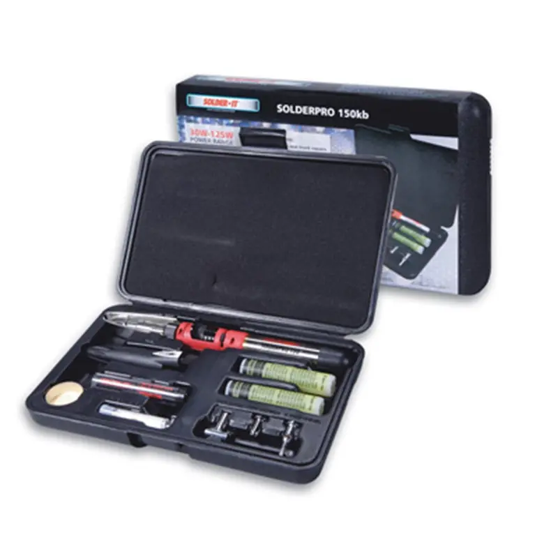 Multi-Function Butane Heat Tool Kit, Solderpro, 30W To 125W, Slim Design, Tips, Removable Lec Soipro150k Solder-It 1